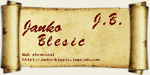 Janko Blesić vizit kartica